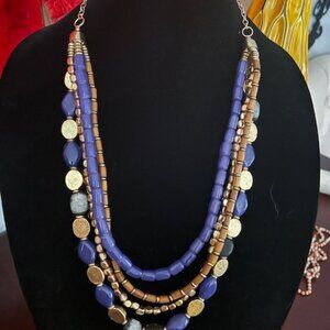 Vintage Purple & Gold tone necklace